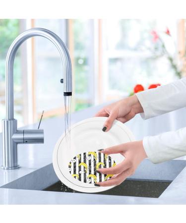 3-Pack Cleaning Kitchen Sponges Oval Black and White Striped Banana Kitchen Cellulose Dishwashing Wood Pulp Cotton one sizex3 White - Buy Online on GoSupps.com