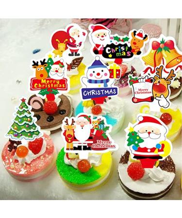 GULELAYAR 50/500 Pieces Christmas Cupcake Toppers Cute Cake Decorations Snowman Santa Claus Reindeer Elf Bells Cake Toppers Picks for Christmas Cake Decor Party Holiday Supplies Favors (500 Pieces) - Buy Online on GoSupps.com