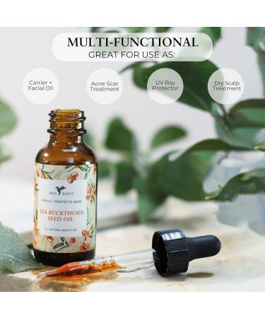 Buy Pure Sea Buckthorn Oil - Natural Cold Pressed Moisturizer for Face Skin Hair & Nails | Anti-Aging Reduces Inflammation Acne Scars - 1 oz - Buy Online on GoSupps.com