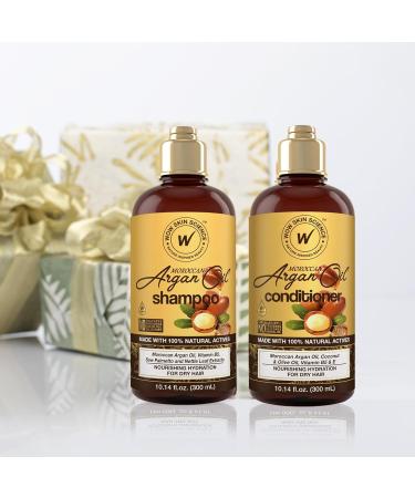 WOW Skin Science Moroccan Argan Oil Shampoo & Conditioner Set | Sulfate & Paraben Free | Ideal for All Hair Types | International Shipping - Buy Online on GoSupps.com
