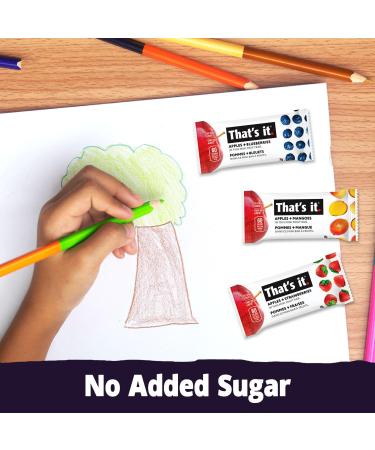 That's it. Mini Fruit Bars Variety (24 Pack) No Sugar Added Plant-Based Vegan & Gluten Free Breakfast Bar Paleo for Children & Adults Non GMO Fiber (8 Blueberry 8 Strawberry 8 Mango) - Buy Online on GoSupps.com