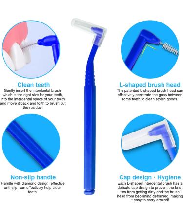 Skhaovs 60 L-Shaped Interdental Brushes - Yellow Dental Floss Brushes for Oral Hygiene | 60 Pieces for Effective Cleaning Between Teeth - Buy Online on GoSupps.com