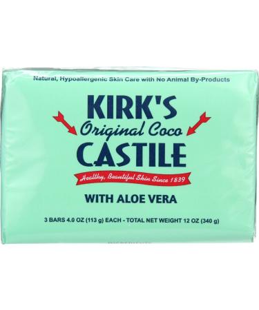 Kirks Natural Bar Soap - Coco Castile - Aloe Vera - 4 oz - (Pack of 3)