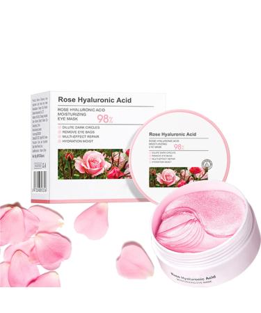 Rose Under Eye Mask Rose Under Eye Patches Rose Eye Patches for Dark Circles and Puffy Eyes Hydrating Moisturising Reduce Fine Lines Anti-Ageing Collagen Under Eye Patches