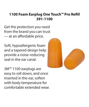 3M One Touch 1100 Earplugs Refill 391-1100 - Pack of 500 - Buy Online on GoSupps.com