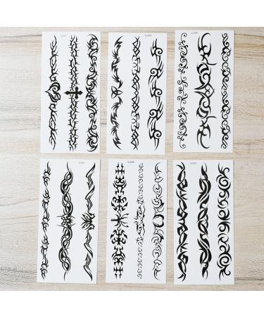 Yesallwas 6 Sheets Mix Tribal Fake Tattoos - Small Temporary Body Stickers in Blue Black Tribal Patterns - Men Women 9cmX19cm - Buy Online on GoSupps.com