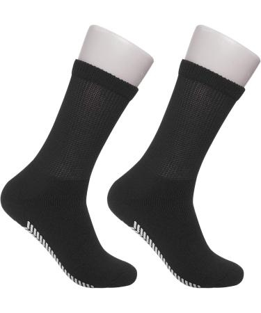 Diabetic Socks Unisex - Non Skid Hospital Slipper Socks 9 Pack (Black, Size 13-15) - Buy Online on GoSupps.com