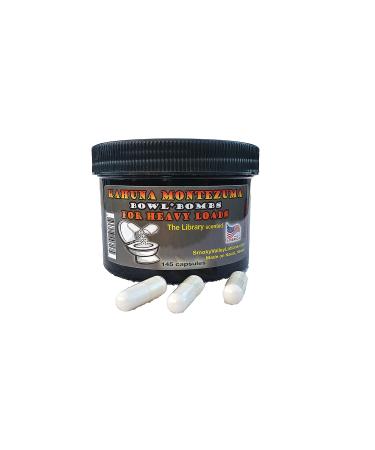 Bowl Bombs From Hawaii Kahuna Montezuma- for Heavy Loads- Toilet Powder Deodorizing Toilet Freshener-Before-You-Go-Poop Powder 145 ct. The Library Scent ***