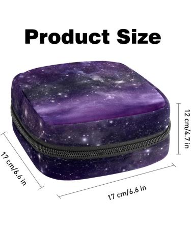 Shop Stylish Storage Bags for Women's Bandages Portable Menstrual Pad Holders Violet Glitter Starry Sky Design - Buy Online on GoSupps.com
