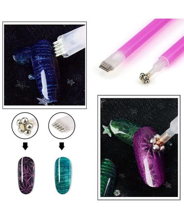 Magnetic Nail Art Tool Set - 10 Pieces Nail Magnet Pencil & Strong Magnet Pens for DIY 3D Cat Eye UV Gel Polish - Perfect for Creative Nail Designs - Buy Online on GoSupps.com