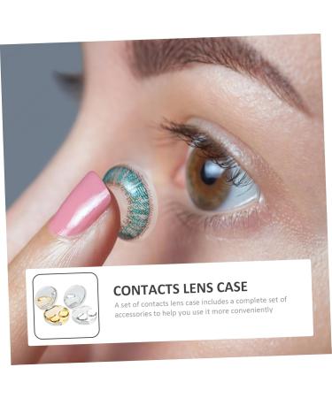 Homsfou Double Box Glasses Case & Contact Lens Organizer - Travel Cosmetic Container with Mirror & Staustproof Lens Housing - Marble Duplex Design - Buy Online on GoSupps.com
