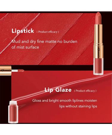 KUAILEGO Rose Gold 2 in 1 Matte & Liquid Lipstick Set - Nude Long Wear Waterproof Lip Gloss - Matte Finish - Velvet Lipstick (02) - Buy Online on GoSupps.com