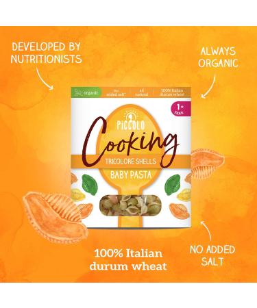 Piccolo Organic Baby Pasta Tricolore Shells 400g - Stage 4 Baby Food (1 Year+) - Cooking - Buy Online on GoSupps.com