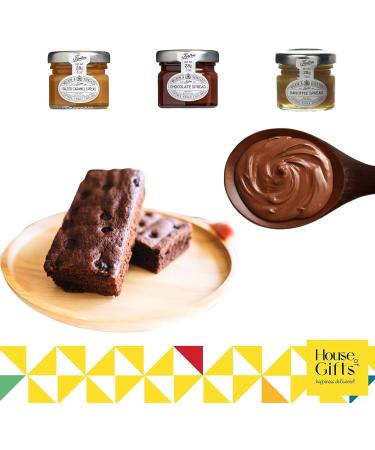 Chocolate Brownie Gift Box by Post | 8 Hand Baked Brownies with Unique Preserves Spreads Including Salted Caramel Chocolate & Banoffee - Buy Online on GoSupps.com