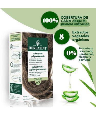  Herbatint Herbatint 6N Dark Blonde Permanent Hair Color Gel 170ml Ammonia Free 100% Grey Coverage For Sensitive Skin With 8 Organic Natural Extracts - Buy Online on GoSupps.com