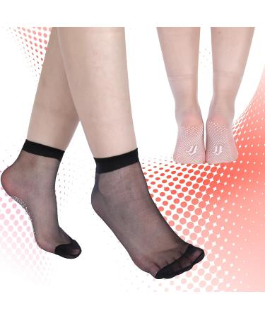 Buy 20 Pairs of Women's Nylon Stockings - Matt Transparent Reinforced Toes EU 35-42 - Black & Nude Silk Socks | Best Quality & International Shipping - Buy Online on GoSupps.com
