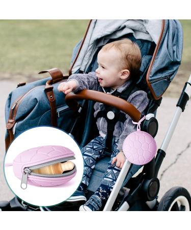 Orzbow Pink Silicone Pacifier Box - BPA-Free Pacifier Bag & Chain for 2 Pacifiers - Travel & Home Pacifier Holder - Buy Online on GoSupps.com