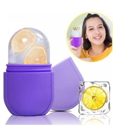 Ice Roller For Face Silicone Ice Face Roller Skin Care Facial Ice Roller Icing Tool Ice Holder For Face Icing Ice Mold For Face Icing Face Ice Pod Skincare Purple