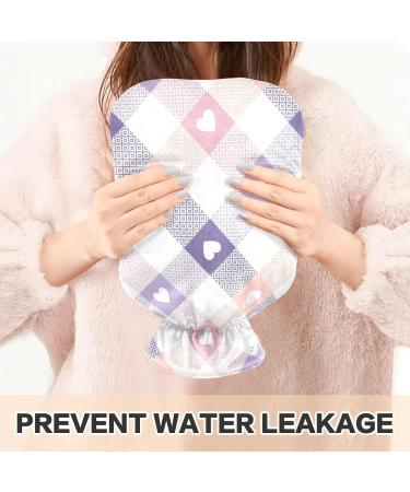 Naanle Hot Water Bottle | Valentine's Day Tartan Plaid | 1L Pain Relief for Back Hands & Feet | Warm & Cold Therapy - Buy Online on GoSupps.com