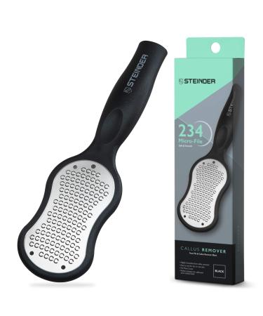 Steinder Foot File Feet Scrubber for Hard Skin Heel Scraper Dry Skin Rough Skin Remover for Feet Foot Pedicture Kit Foot Rasp - Black