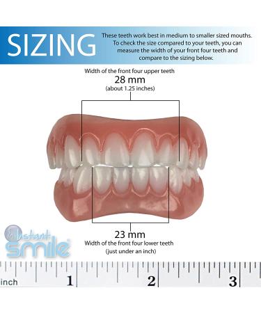 Instant Smile Comfort Fit Flex Teeth - Bright White Shade 4 Piece Set - Fix Your Smile at Home Within Minutes - Buy Online on GoSupps.com
