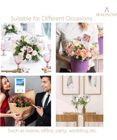BEADNOVA Floral Pick Card Holder 50pcs - 10inch Plastic Heart Shape Head Flower Pick for Bouquet Wedding Decoration - Buy Online on GoSupps.com