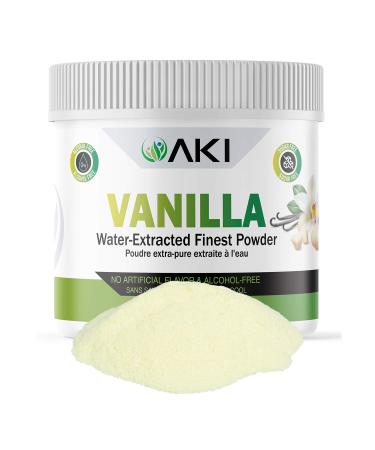 Aki Natural Fine Vanilla Powder ( 5.29OZ /150Gr ) Natural Extract From Beans Water Extracted powdered For Baking, Cooking Flavoring, Smoothie, Delicious Powedered Vanila in Coffee, No Gmo Alcohol Free