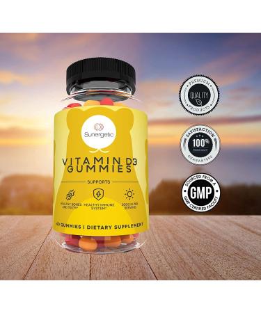 Premium Vitamin D3 Gummies - 2000 IU for Healthy Bones, Mood & Immune System - 60 Gummies - Buy Online on GoSupps.com