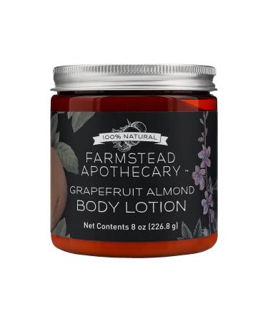 Farmstead Apothecary 100% Natural Body Lotion with Organic Safflower Oil  Organic Sunflower Oil & Organic Vitamin E Oil  8 Oz (Grapefruit Almond)