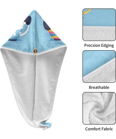 Small Cup Panda Hair Towel 2 Pack - Super Absorbent Quick Dry Hair Turbans for Women & Girls - Buy Online on GoSupps.com