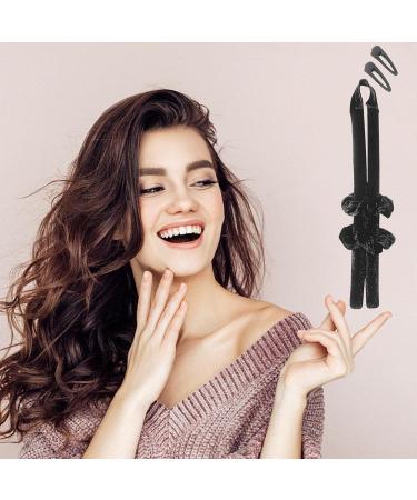No Heat Curling Iron Sleeping Sponge Hair Curling Iron No Heat Wire Curling Ribbon Rod Big Wave Curling Rod Hair Curling Tool with Claw Clip Curling Ribbon Rod for Women with Long Hair Black - Buy Online on GoSupps.com