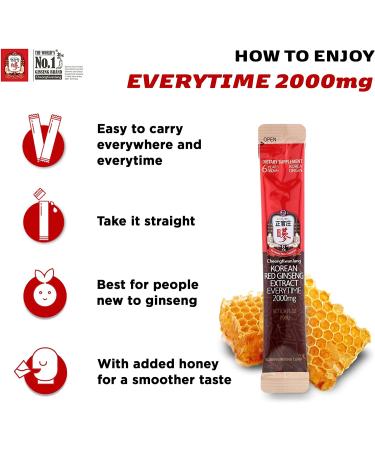 Cheong Kwan Jang Korean Red Ginseng Extract 2000 mg - 10 Sticks (10 ml Each) | Boost Energy & Wellness - Buy Online on GoSupps.com