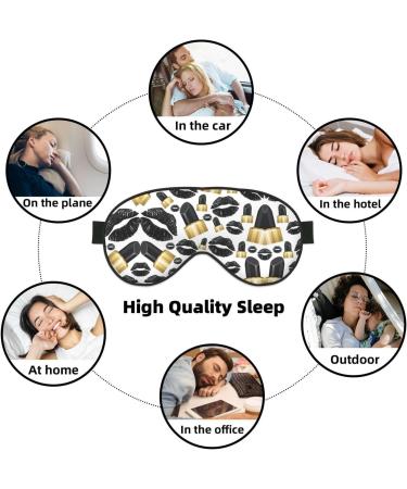 Cool Black Lipstick Soft Sleep Eye Mask - Breathable Female Eye Patch for Travel & Relaxation - Buy Online on GoSupps.com