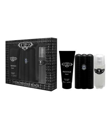 Cuba Prestige Black by Cuba for Men - 3 Pc Gift Set 3oz EDT Spray 6.6oz Shower Gel 3.3oz After Shave - Buy Online on GoSupps.com
