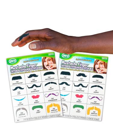 Kids Party Favor Hand Puppets Tattoos - Animal Finger Mustache Monkey Spider Giraffe Temporary Tattoos for Halloween Costume Accessories - Buy Online on GoSupps.com
