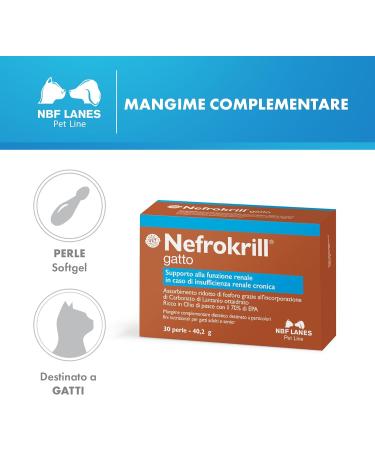 NBF Lanes | Nefrokrill Cat 30 Softgel Pearls Support for Kidney Function in Chronic Kidney Failure for Adult and Senior Cats - Buy Online on GoSupps.com