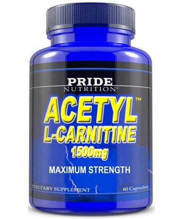 Acetyl L Carnitine 1500mg Supplement for Energy Body Recomposition Mental Sharpness Memory & Focus- Antioxidant Brain Protection- Zero Fillers- Extra Strength Premium Grade L-Carnitine 60 Capsules