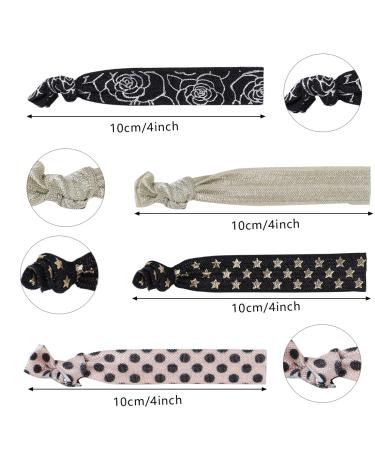 Cute Knotted Ribbon Hair Ties Set - 20 Pcs Elastic Hair Bands for Girls, Bridesmaids, and Toddlers - Dark Colors - Buy Online on GoSupps.com
