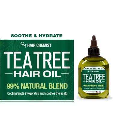 Hair Chemist Tea Tree Hair Oil 7.1 oz - Soothe & Hydrate with 99% Natural Blend - Buy Online on GoSupps.com