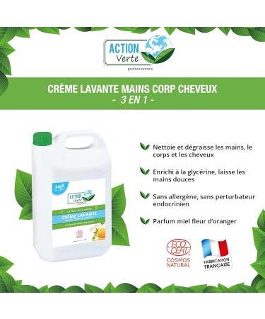ACTION VERTE - Washing cream - Cleans hands body & hair - Ecocert certification - Natural formula - Flower fragrance - Buy Online on GoSupps.com