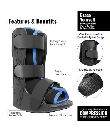 Buy Pediatric Buddy Boot | Kids Medical Grade Ankle Support Brace for Sprain & Injury Recovery - Medium Black - Fast International Shipping - Buy Online on GoSupps.com