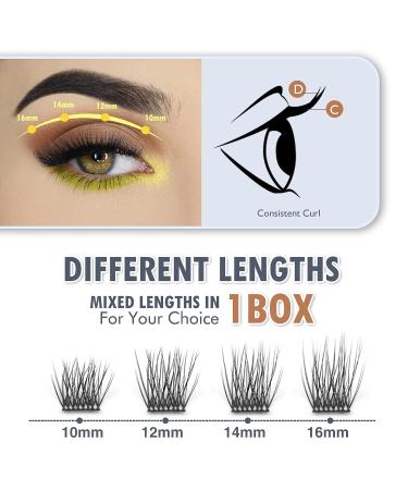 IKVVOM Cluster Lashes 10-16mm 120Pcs Mix Wispy C Curl Volume DIY Eyelash Extensions - Buy Online on GoSupps.com
