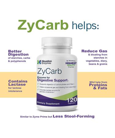Buy Houston Enzymes ZyCarb - 120 Capsules for Digestive Support - Buy Online on GoSupps.com