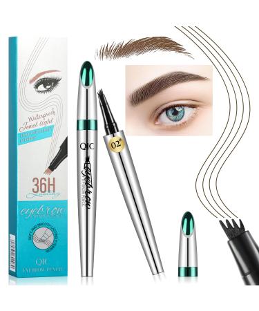 Eyebrow Pen - Waterproof Microblading Eyebrow Pencil - Brow Pencil with Micro-fork Precise Brush-Tip - Creates Natural Looking Brows Effortlessly and Stays on All Day