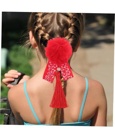 Beavorty 5 Pairs Antique Red Hairpin New Year Hair Clips Bows Tassels Hair Clips Barrettes Tassel Hair Accessories Chinese New Year Tassel Barrettes Flower Hair Girl Ribbon Cloth Cheongsam - Buy Online on GoSupps.com
