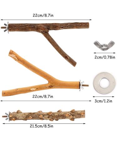 8 Pcs Bird Perches Parrot Stand Natural Wood Perch Parakeet Toys BirdCage Accessories for Conure Cockatiels Budgie Lovebird - Buy Online on GoSupps.com
