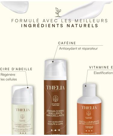 Thelia Beauty | Body Kit with Remodeling Slimming Body Cream Soothing Moisturizing Hand Cream and Illuminating Face Body and Hair Oil Paraben Free Natural Product Made in Italy - Buy Online on GoSupps.com