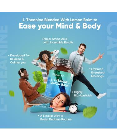 L Theanine 400mg - 6 Months Supply (180 Vegan Capsules) | Natural Nootropic Supplement | High Strength Amino Acid | Gluten Free - Buy Online on GoSupps.com