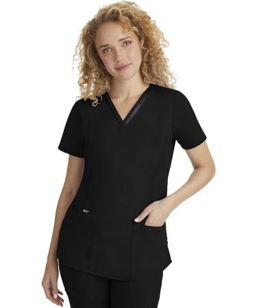 Healing Hands Purple Label Scrubs Top 2278 Jasmin | Women's V-Neck Scrub Top XL Black - Buy Online on GoSupps.com
