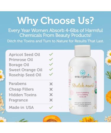 Organic Stretch Mark Oil for Pregnancy - Extra Moisturizing Belly Oil to Prevent Stretch Marks - Must-Have Pregnancy Essential | Era Organics - Buy Online on GoSupps.com